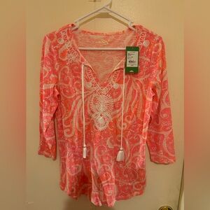 Lilly Pulitzer Holly top tunic - small, pink pout, NWT